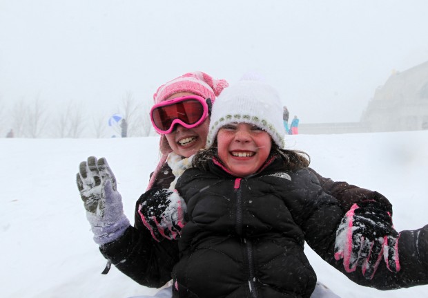 Sledding at Art Hill, Feb. 21, 2013